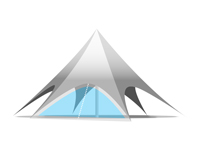 Zijwand stertent met panoramisch raam en rits